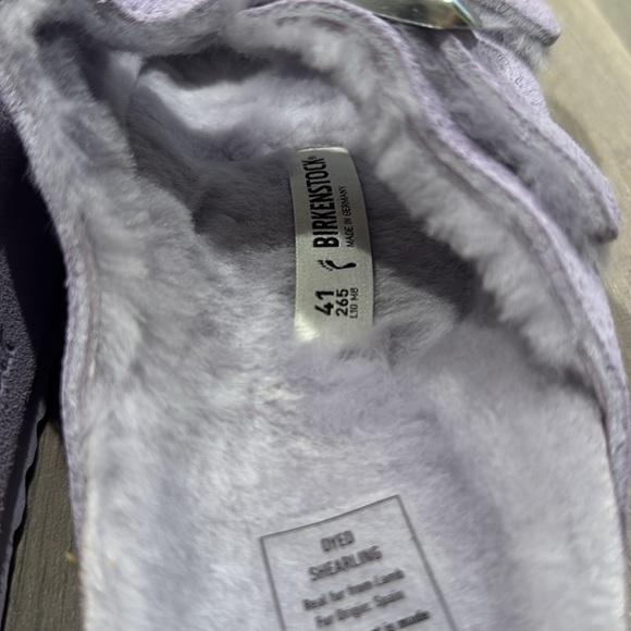 Birkenstock Arizona Shearling Suede Leather - Purple Fog - Picture 7 of 8
